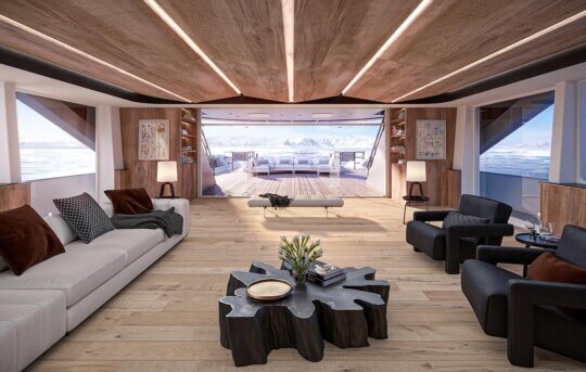 The interior or a yatch
