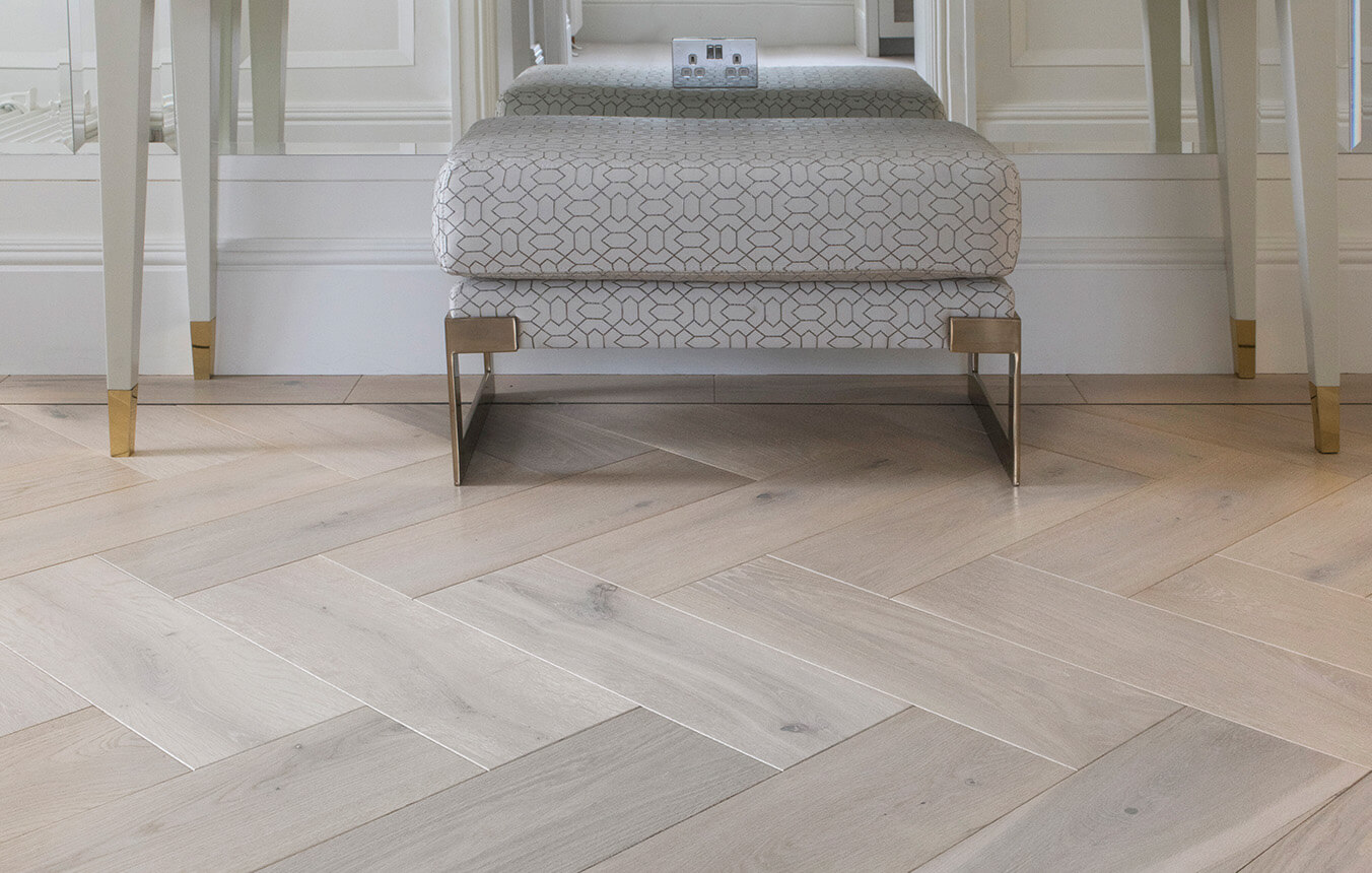 Linen Superwide herringbone wood floor