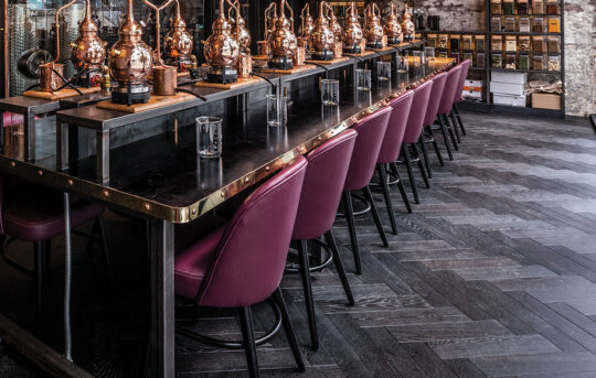Manchester Gin Distillery showing Woodworks by Ted Todd Herringbone Floor
