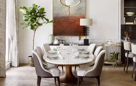 tolland herringbone, editions woodworks floor dining room shot