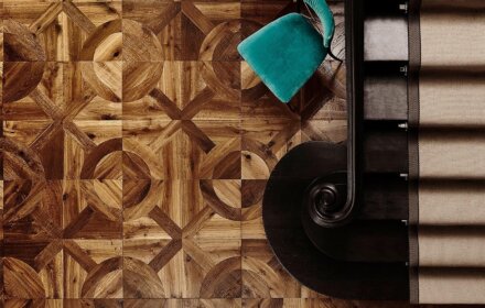 Sapphire circular wood floor design
