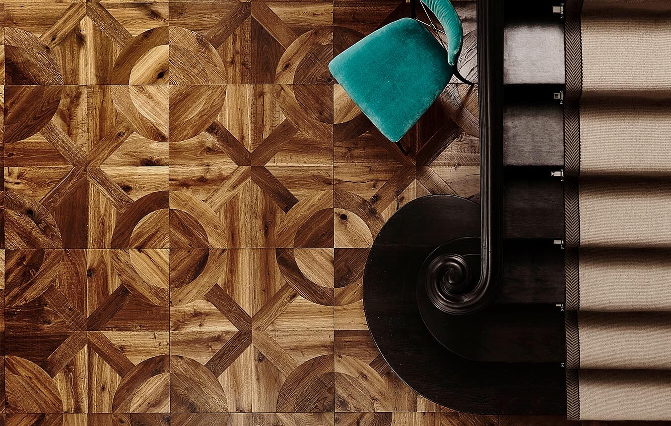 Sapphire circular wood floor design