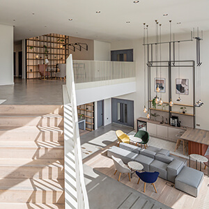 Leatherhead workspace, featuring Dovecote plank wood floor