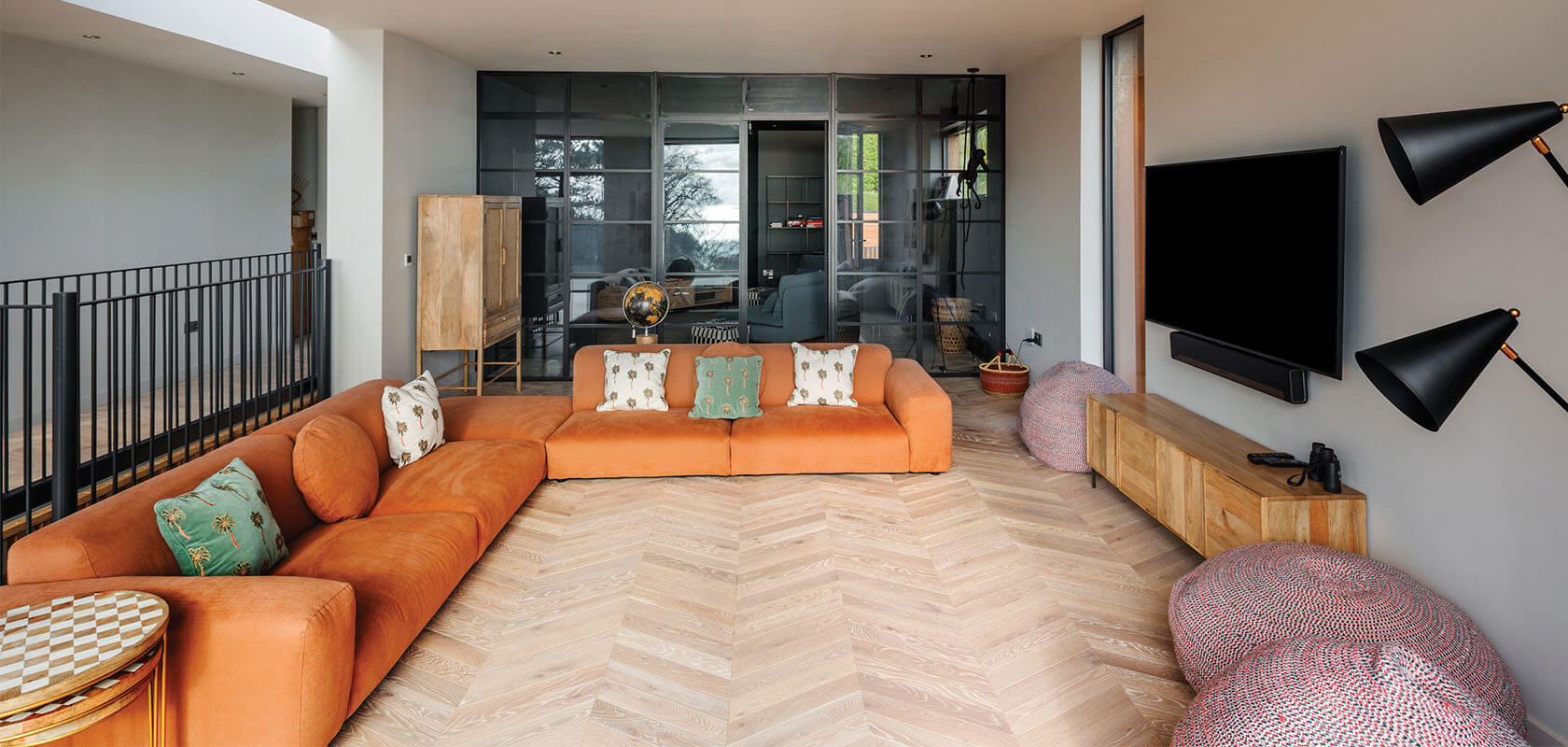 Chevron wood floor