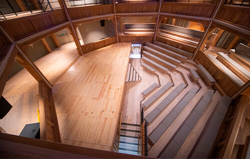Northern playhouse interior theatre overhead shot - hollington plank