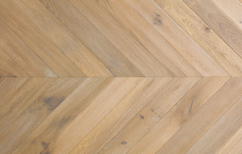 Furrow chevron wood flooring swatch