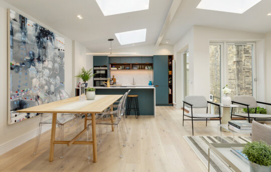Petworth Wide Plank - Blagden Properties - interior shot showing open plan kitchen dinner