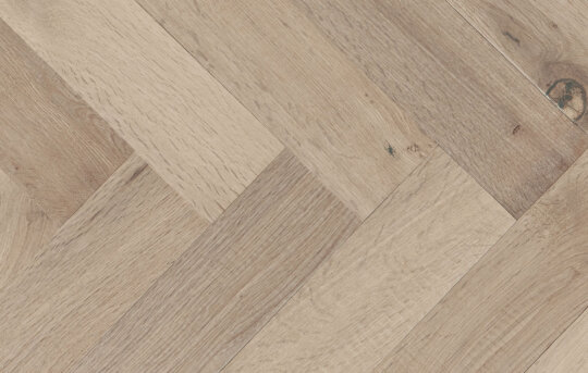 Raw Cotton herringbone wood flooring swatch