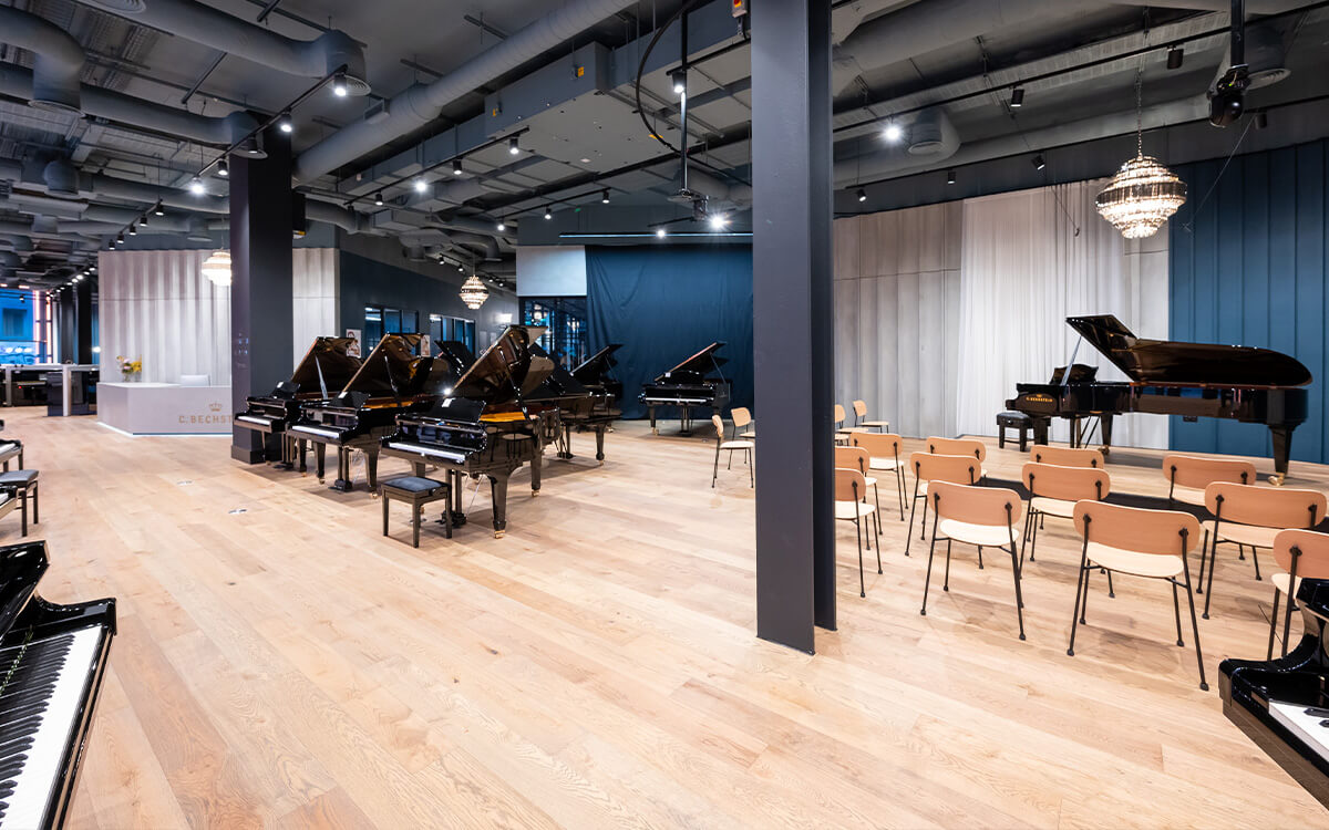 Bechstein paino store interior, kennet plank, project collection 4