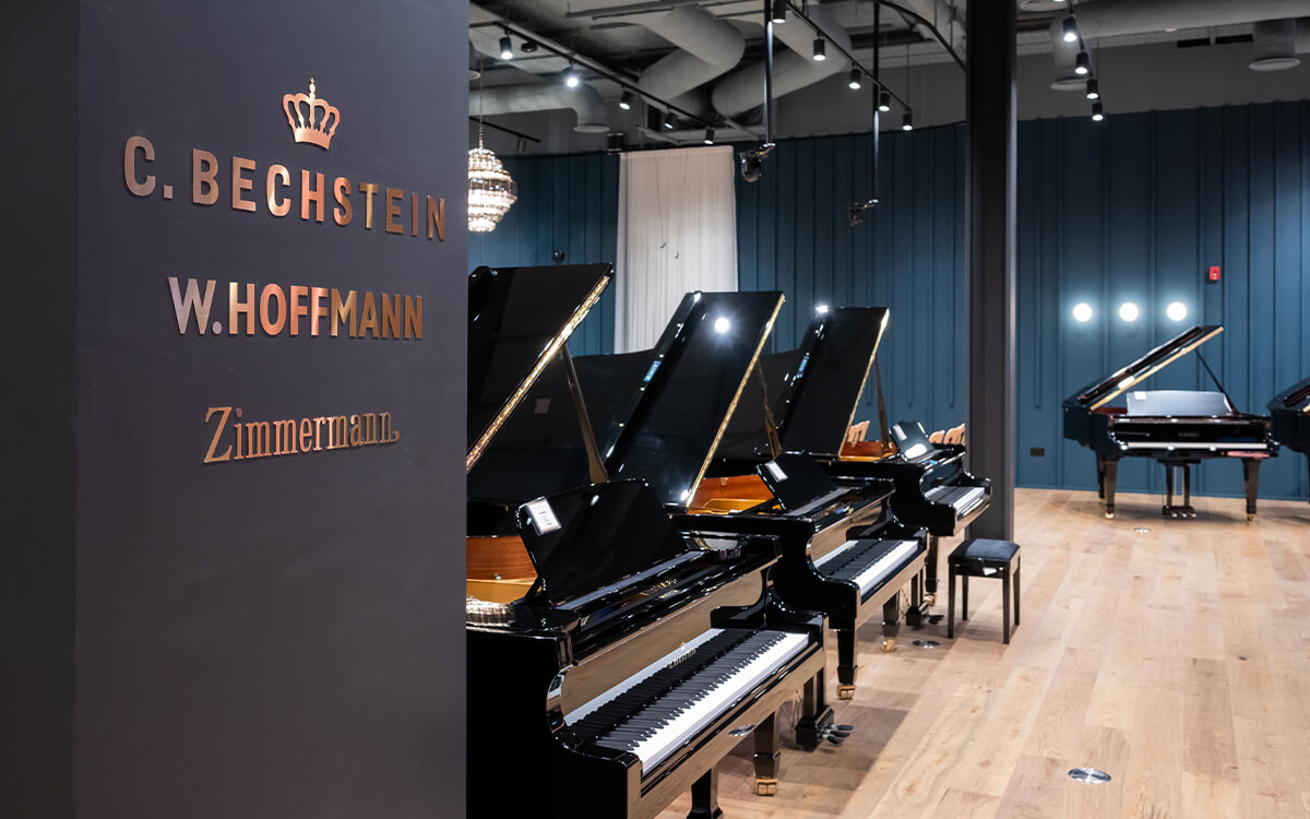 Bechstein paino store interior, kennet plank, project collection