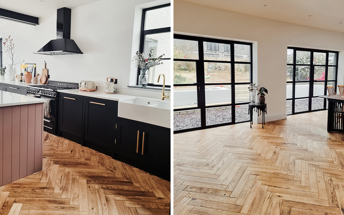 standen herringbone kitchen open plan