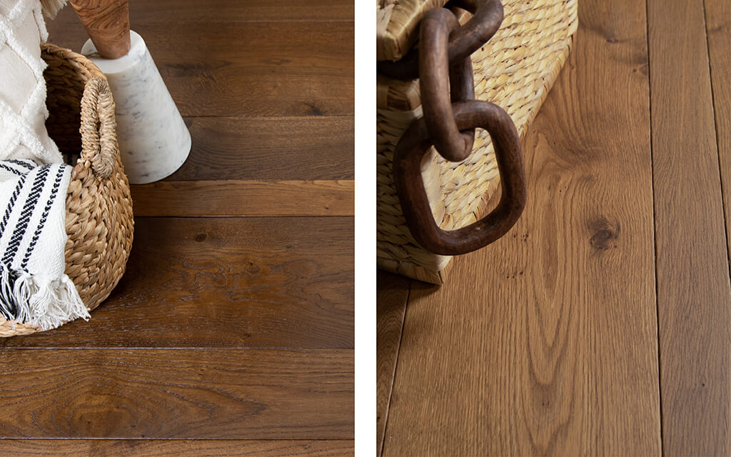 Arley and Brantwood wood flooring cameo imahes showing baskets and home accessories.