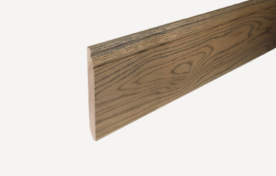 200mm Oak Skirting, full profile image. Hand Finished as Husk.