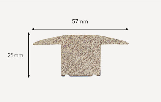 T Door Section 20mm full profile image. Side porfile with dimensions shown.