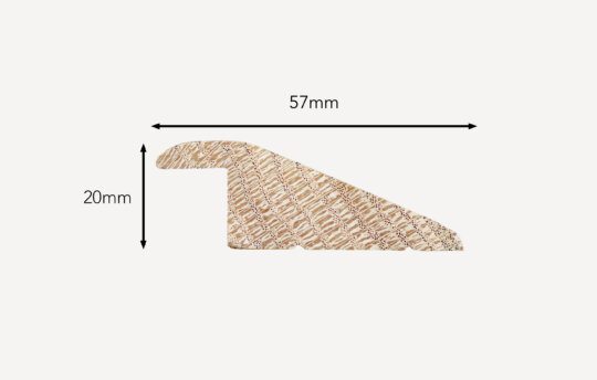 Reducer Door section for 15mm floors, side porfile with dimensions shown.