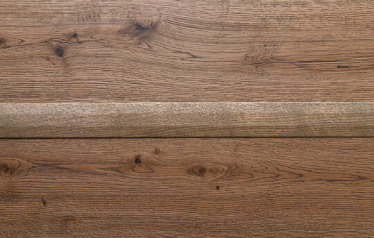 T Door Section 15mm shown in situ as a floor to floor transition. Hand Finished as Husk.