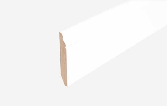 MDF Skirting, full profile image. White primed finish