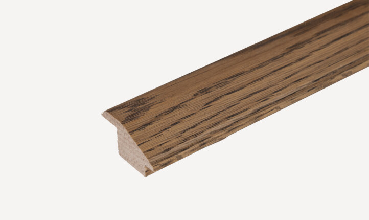 Oak Reducer Threshold 20mm floors, full profile image. Hand Finished as Husk.