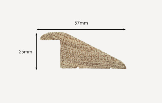 Reducer Door section for 20mm floors, side porfile with dimensions shown.