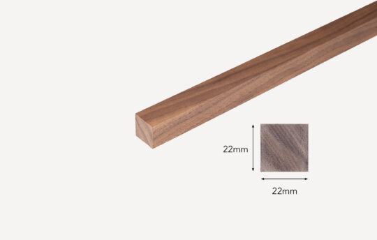 Walnut inset Strip, full profile image. Hand Finished as Husk.