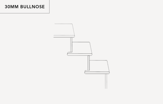 30mm bullnose tread and riser side drawing