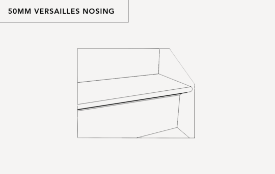 50mm Versailles nosing stair tread and riser - drawing