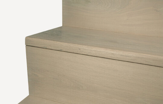 Tread and riser image with 30mm half nosing. Full image shown handfinished as Coast.