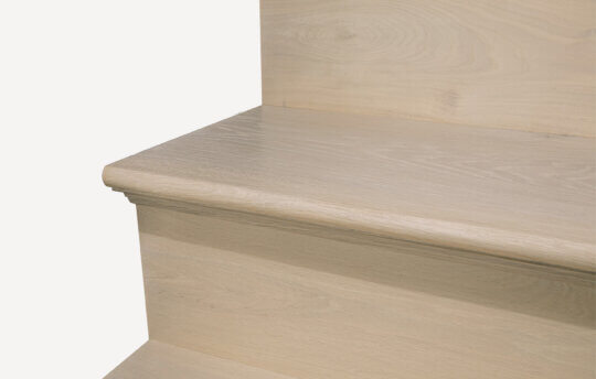 Tread and riser image with 50mm versailles nosing. Full image shown handfinished as Coast.