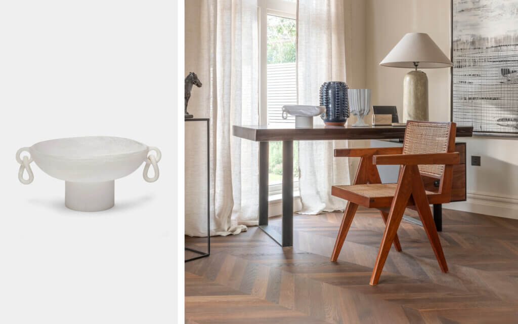 White Alamo Resin Vase by Revolution of Forms - ABASK UK | Bloomfield Chevron, Residence Collection