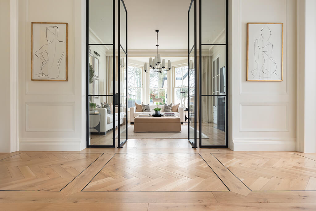 Otis Herringbone in entrance hall